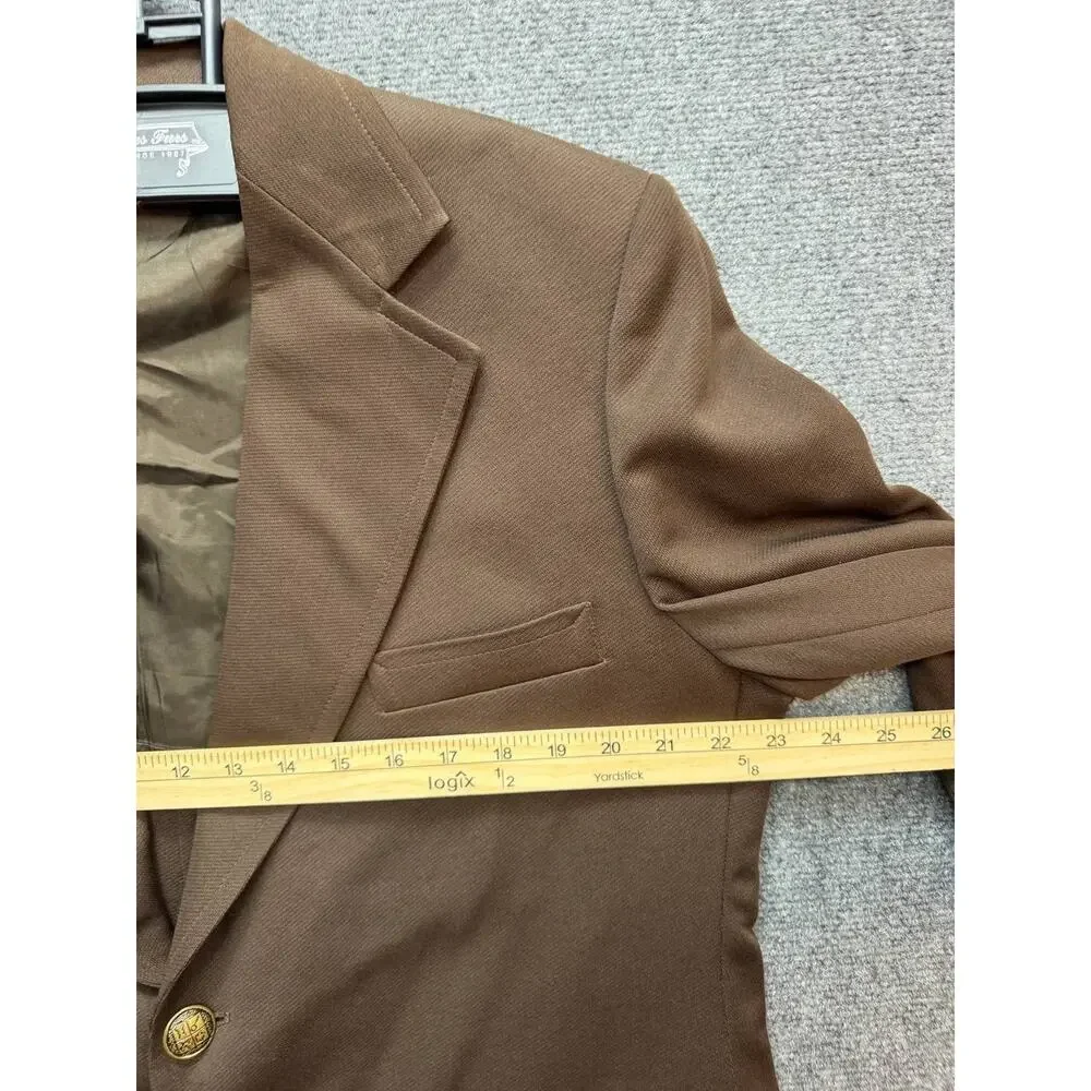 Vintage JCPenney Brown Blazer Sport Coat Men's Size 46R Made In Colombia